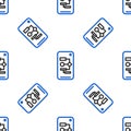 Line Algorithm icon isolated seamless pattern on white background. Algorithm symbol design from Artificial Intelligence