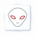 Line Alien icon isolated on white background. Extraterrestrial alien face or head symbol. Colorful outline concept Royalty Free Stock Photo