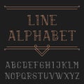Line alphabet vector font.