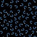 Line Anal beads icon isolated seamless pattern on black background. Anal balls sign. Fetish accessory. Sex toy for men