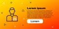 Line Analyst engineer icon isolated on yellow background. Colorful outline concept. Vector