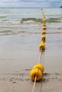 Line of anchor buoys in Patong Beach, Phuket,Thailand Royalty Free Stock Photo