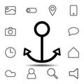 line anchor icon. Simple thin line, outline vector element of minimalistic, web icons set for UI and UX, website or mobile Royalty Free Stock Photo