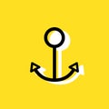 Line anchor simple vector icon illustration