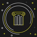 Line Ancient column icon isolated on black background. Colorful outline concept. Vector Royalty Free Stock Photo