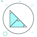 Line Angle bisector of a triangle icon isolated on white background. Colorful outline concept. Vector