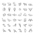 Line animals concepts, vector icons set Royalty Free Stock Photo