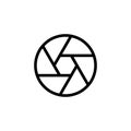 line aperture diaphragm icon on white background Royalty Free Stock Photo