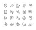 Line Approve Icons Royalty Free Stock Photo