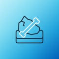 Line Archeology icon isolated on blue background. Colorful outline concept. Vector