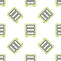 Line Archive papers drawer icon isolated seamless pattern on white background. Drawer with documents. File cabinet Royalty Free Stock Photo