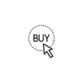 Line arrow on buy button icon on white background Royalty Free Stock Photo