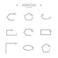 Line Arrow icon set. Line icons collection. Modern vector symbols. Royalty Free Stock Photo