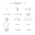 Line Arrow icon set. Line icons collection. Modern vector symbols. Royalty Free Stock Photo