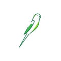 Line art abstract bird green parakeet logo design vector graphic symbol icon illustration creative idea