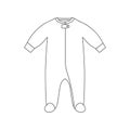 Line art baby sleeper. Doodle style long-sleeve suit. Baby clothing. Royalty Free Stock Photo