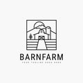 Line art barn minimalist logo vector template illustration design Royalty Free Stock Photo