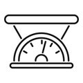 Line art bathroom scale icon Royalty Free Stock Photo