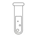 Line art black and white blood test tube Royalty Free Stock Photo