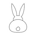 Line art black and white bunny back Royalty Free Stock Photo