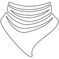 Line art black and white cowboy scarf