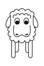 Line art black and white geometric stylized sheep Royalty Free Stock Photo