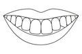 Line art black and white healthy smile