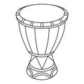 Line art black and white mexican drum