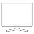 Line art black and white pc display Royalty Free Stock Photo