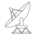 Line art black and white satellite antena