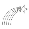 Line art black and white shooting star