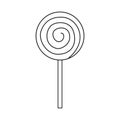 Line art black and white spiral lollipop