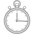 Line art black and white sport timer icon. Royalty Free Stock Photo