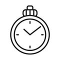 Line art black and white stopwatch icon