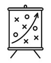 Line art black and white strategy icon Royalty Free Stock Photo