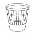 Line art black and white trash can Royalty Free Stock Photo