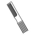 Line art black and white two side comb