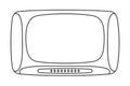 Line art black and white vintage television Royalty Free Stock Photo