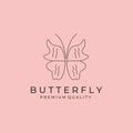 line art butterfly icon logo vector symbol illustration design, abstract insect logo design Royalty Free Stock Photo