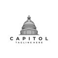 Line art Capitol dome logo design inspiration - Capital logo design vector illustration