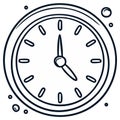 Line Art Clock Showing Passing Time with Bubbles, Time Management, Timekeeping, Punctuality and Deadlines Royalty Free Stock Photo
