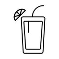 Line art cocktail drink isolated on white. vector icon. Royalty Free Stock Photo