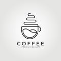 Line art coffee logo vector illustration design graphic, minimalist creative logo concept Royalty Free Stock Photo