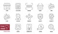 Line Art Collection E-Commerce Icon Set - Different Vector Illustrations Isolated On White Background Royalty Free Stock Photo