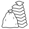Cement Bags Stack â Line Art Coloring Page Royalty Free Stock Photo