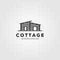 Line art cottage village logo vector illustration