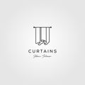 Line art curtains logo simple vector illustration design Royalty Free Stock Photo