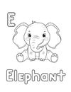 Line art design for kids coloring page..Animals alphabet. Vector illustration Royalty Free Stock Photo