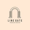 line art door gate icon logo vector symbol illustration design Royalty Free Stock Photo