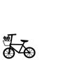 Line art drawing bicycle icon